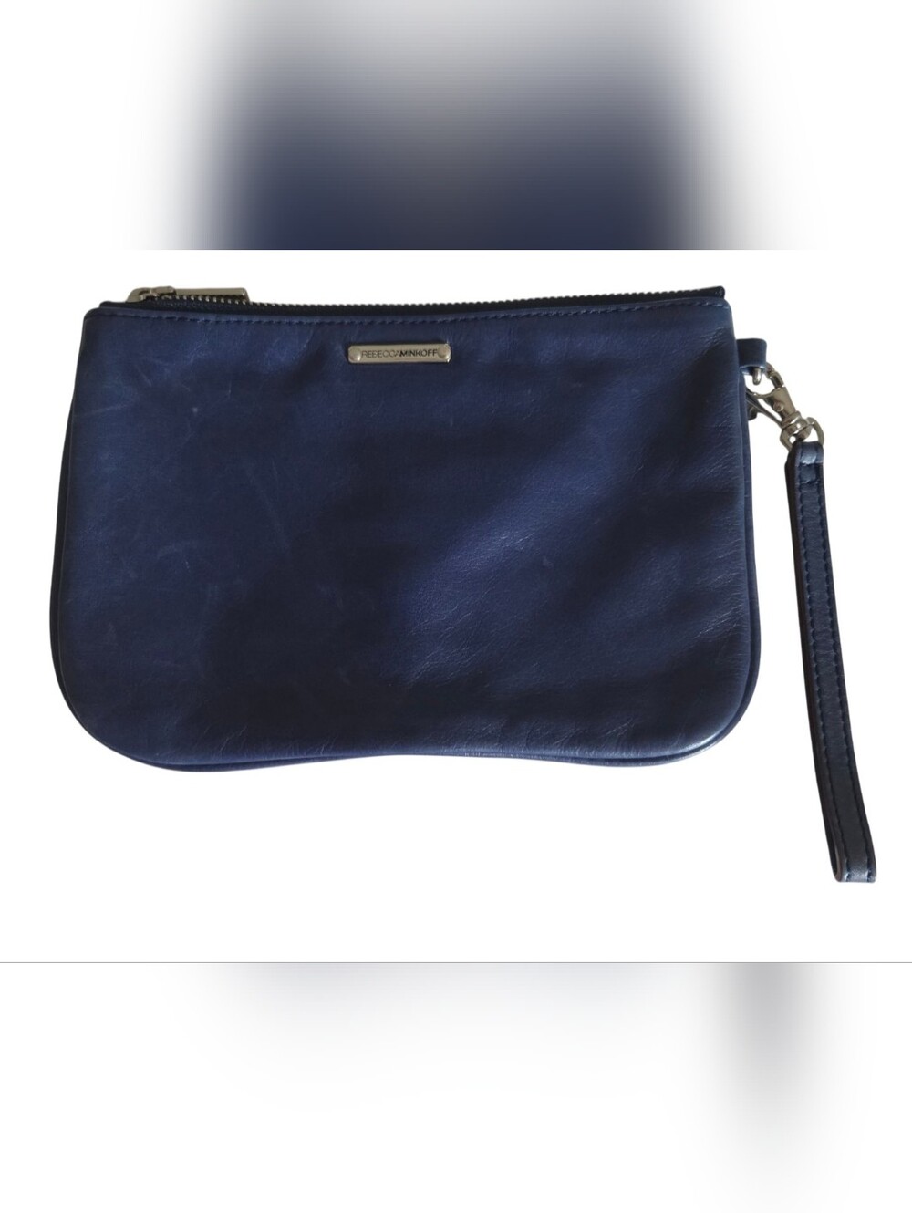 Rebecca Minkoff Leather Wristlet Navy Blue